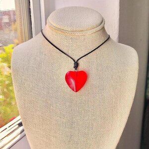 Romantic Grunge Red Heart Pendant Necklace/Choker ❤️
